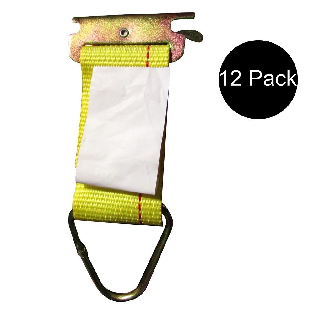 12 pk Trailer E Track Tie Down Strap Enclosed Trailer Cargo Fitting Rope Tie Off