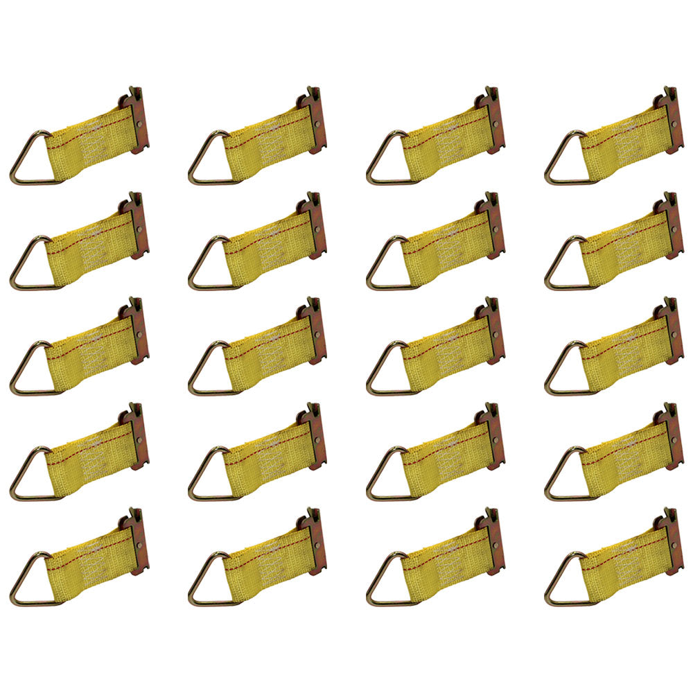 Set of (20) E-Track Clip D-Ring Rope Cargo Tie-Down Vans Flat Beds Boats