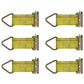 Set of (6) 2" Wide E-Track Cargo Trailer Tie Down Strap W/-D Ring 4,000 lbs