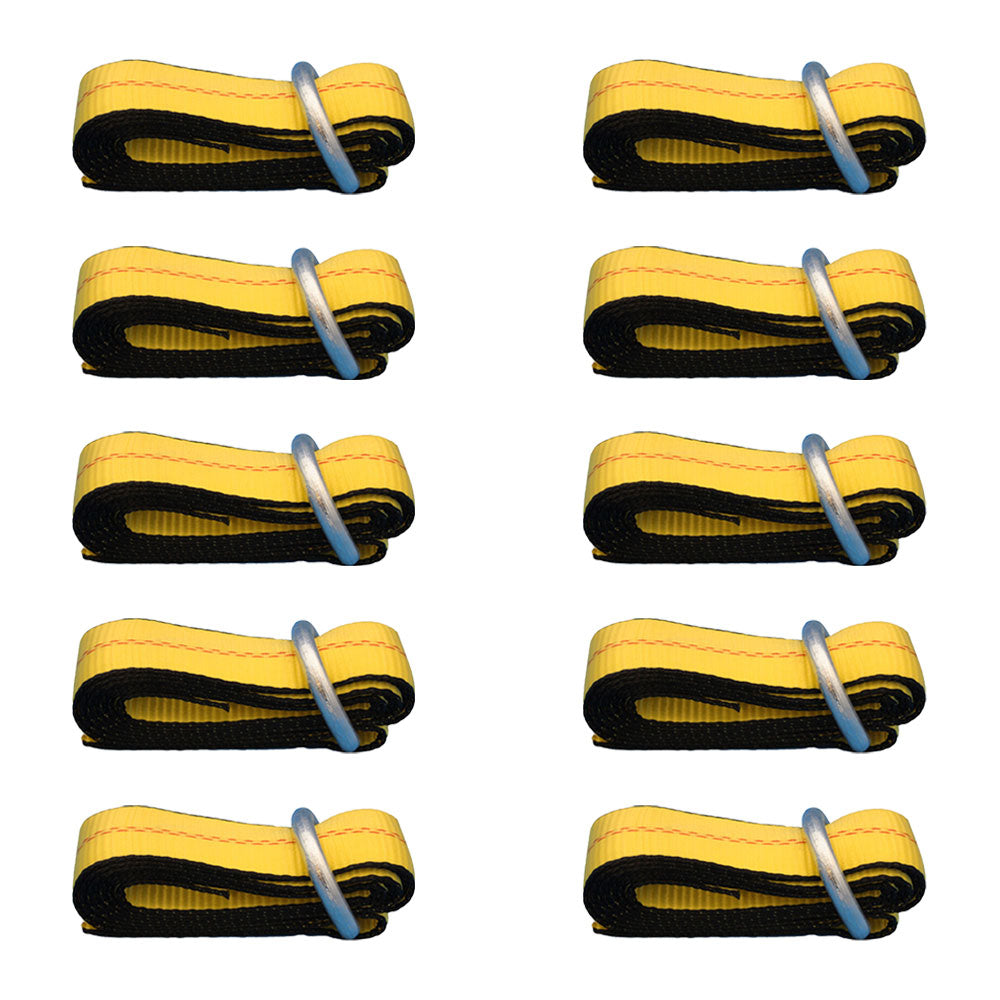 Qty 10: Heavy Duty Lasso/Wheel Lift Straps  (Yellow)  Fits Universal Products