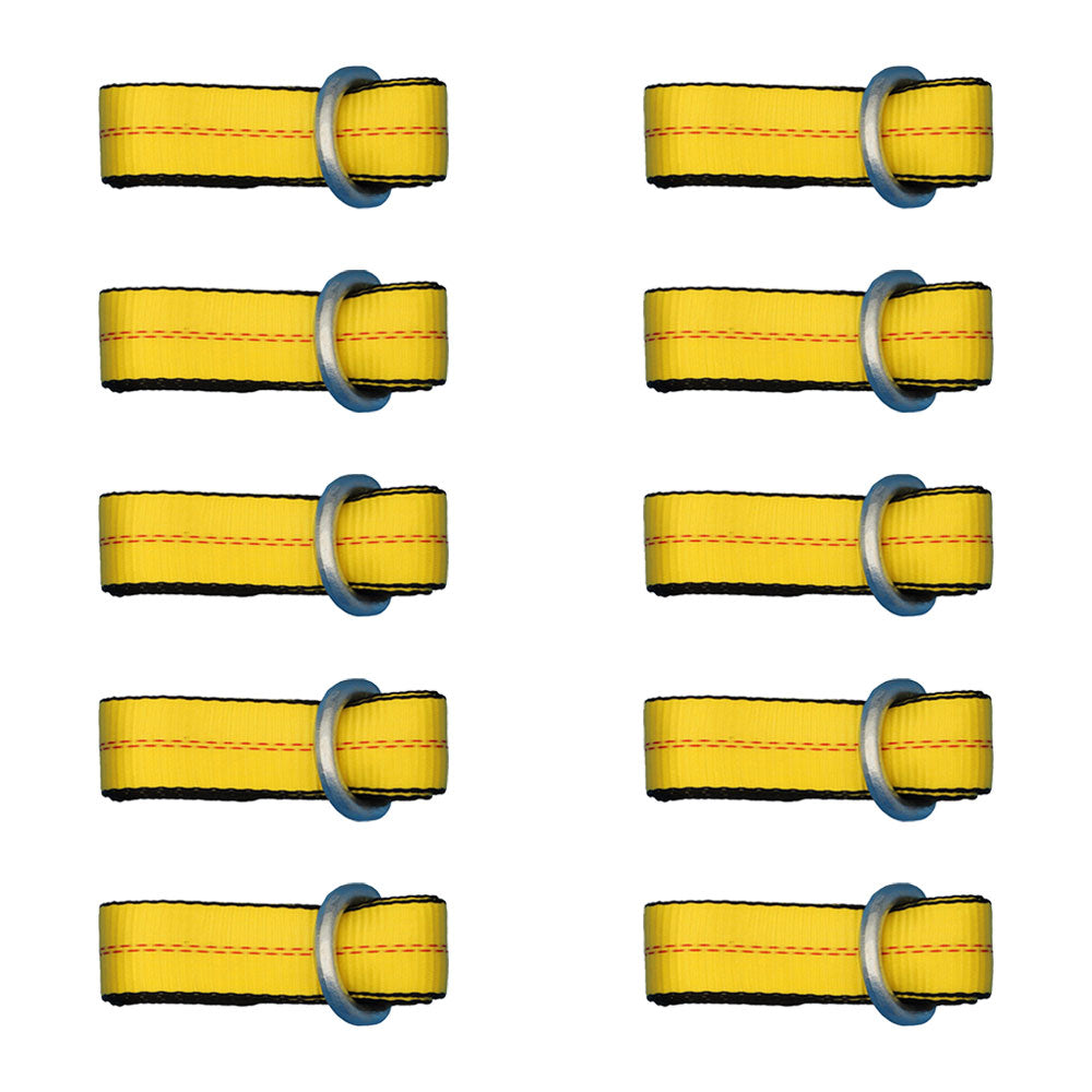 Qty 10: Heavy Duty Lasso/Wheel Lift Straps  (Yellow)  Fits Universal Products