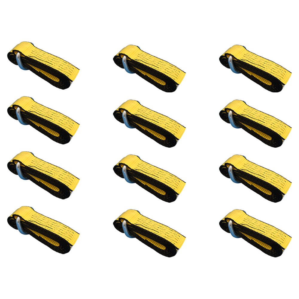 Qty 12: Heavy Duty Lasso/Wheel Lift Straps  (Yellow)  Fits Universal Products