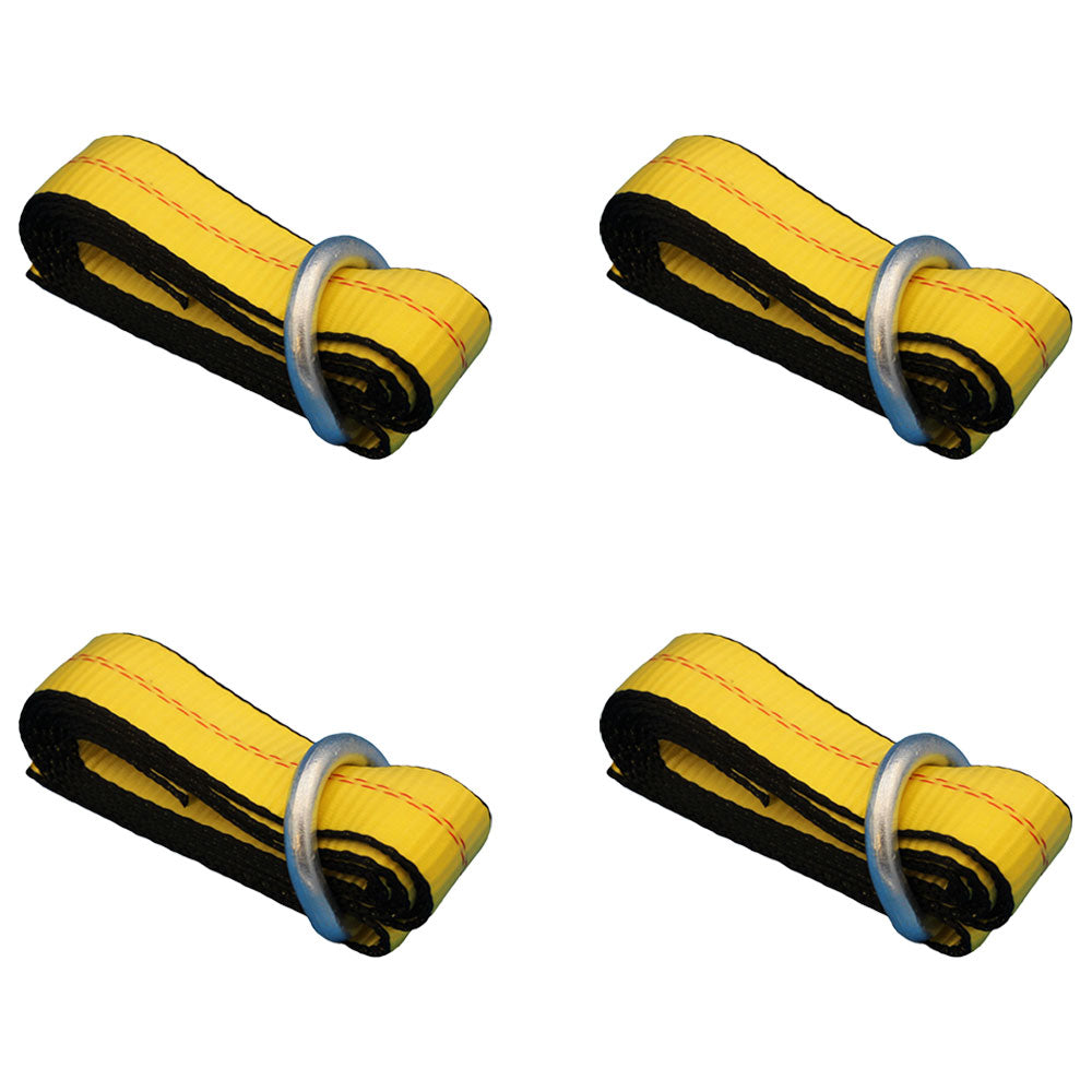 Qty 4: Heavy Duty Lasso/Wheel Lift Straps  (Yellow)  Fits Universal Products