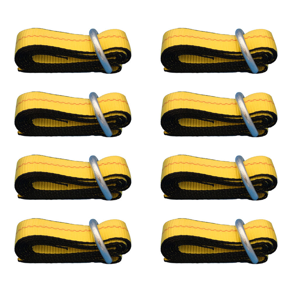 Qty 8: Heavy Duty Lasso/Wheel Lift Straps  (Yellow)  Fits Universal Products