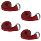 (4) Heavy Duty Red Strap 2" x 8’ with Plated D Ring 12,000 Lb Breaking Strength
