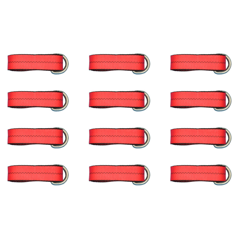 Qty 12: Heavy Duty Lasso/Wheel Lift Straps (Red) Fits Universal Replaces N/A
