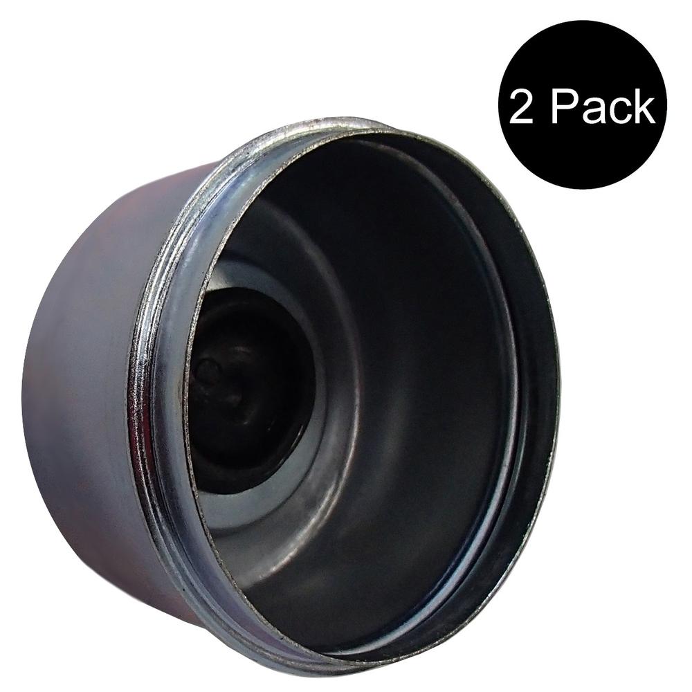 2 Trailer Axle Hub EZ Lube 2.72" Dust Cover Grease Cap & Rubber Plug for Dexter