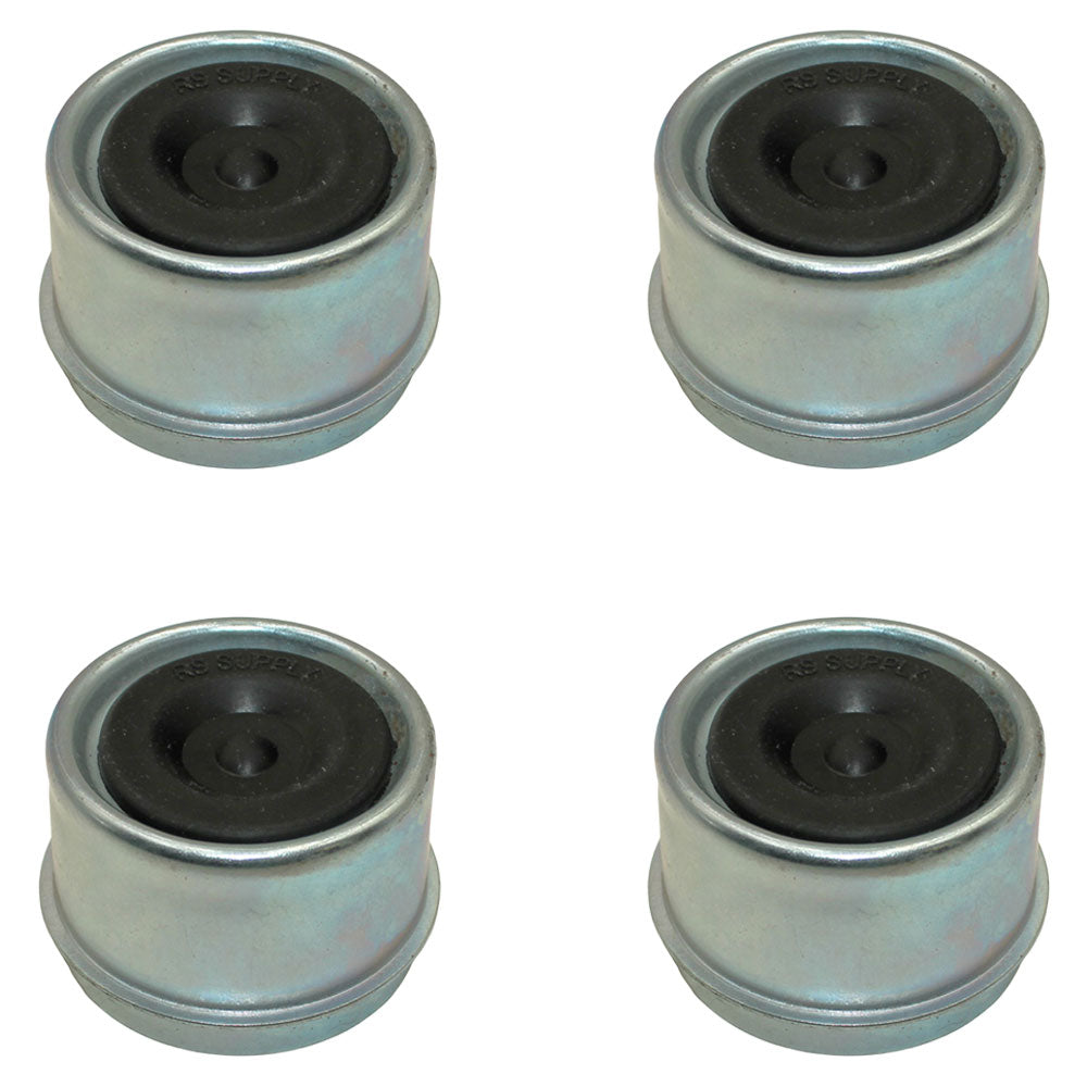 (4) 1.98" EZ Lube Grease Trailer Hub Cover Dust Cap w Rubber Plug 21-41-1