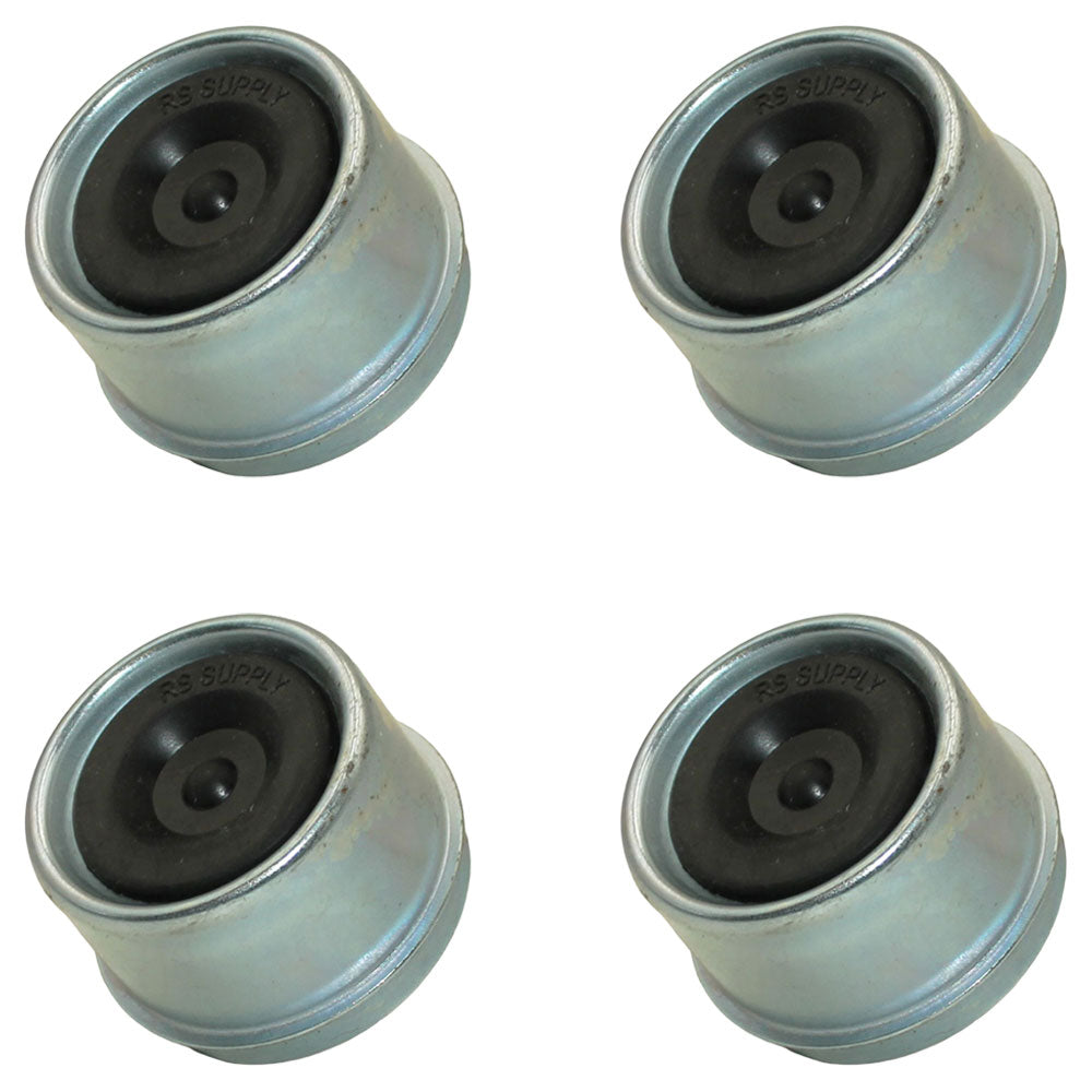 (4) 1.98" EZ Lube Grease Trailer Hub Cover Dust Cap w Rubber Plug 21-41-1