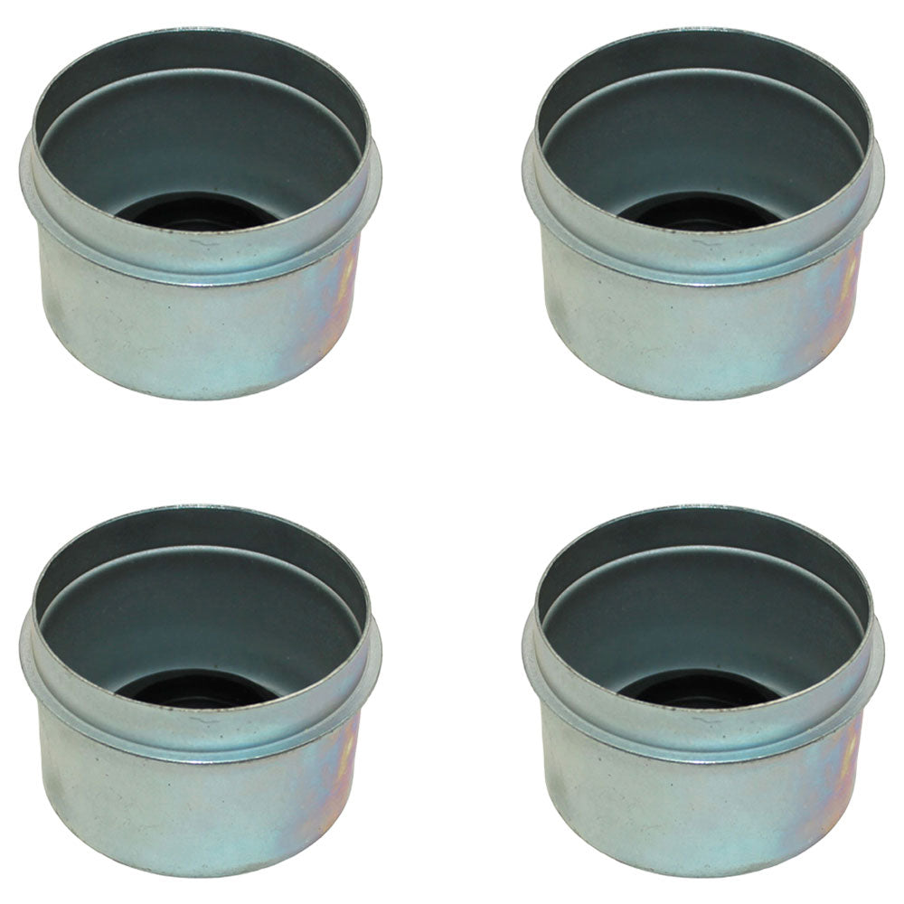 (4) 1.98" EZ Lube Grease Trailer Hub Cover Dust Cap w Rubber Plug FREE SHIPPING