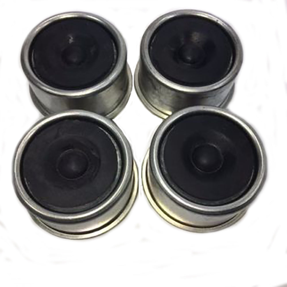 (Pack of 4) Metal Grease Caps 1.98" with Rubber Plugs for EZ Lube Spindle Axles