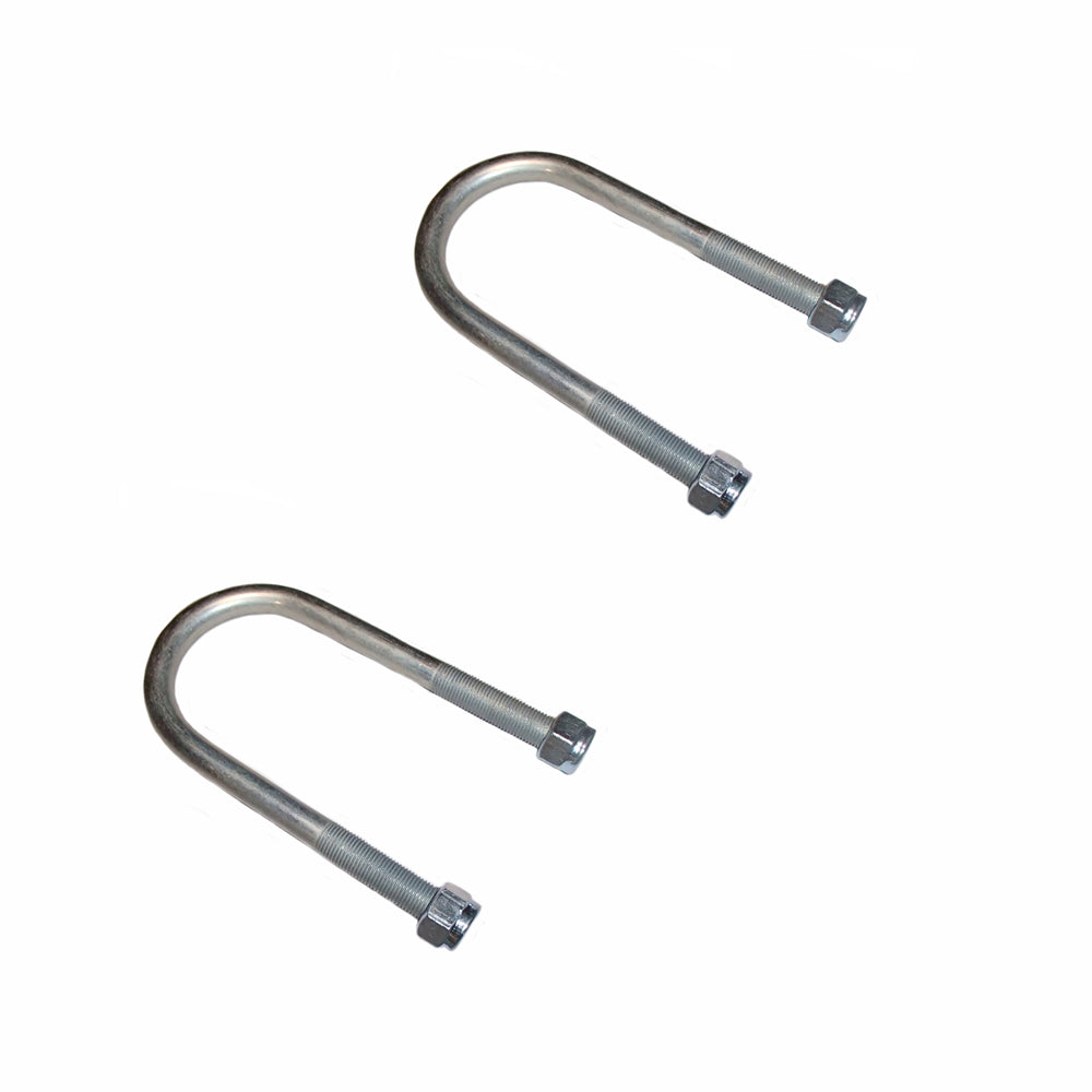 TWO 6" Long 1/2" Diameter U-Bolts and Nuts Fits Trailers with 2-3/8 Round Axles