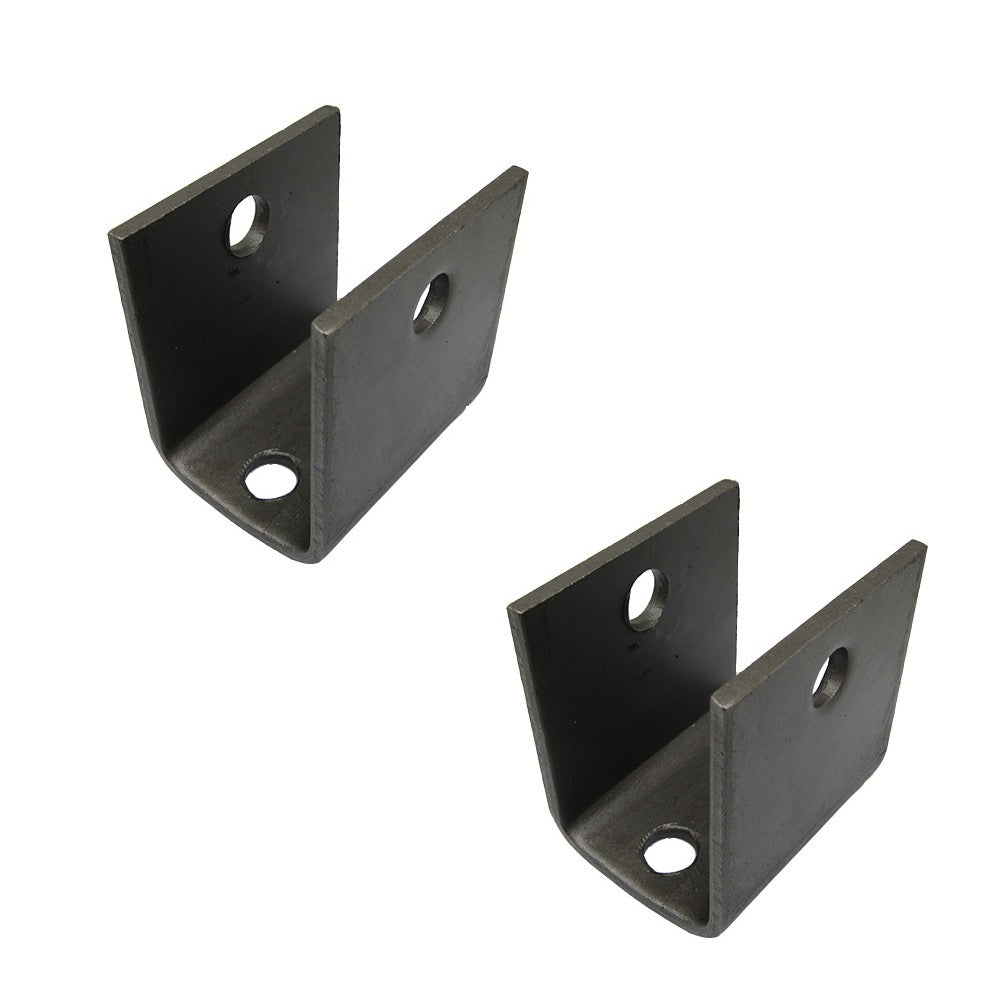 (2) Two Steel Weld-On Hangers for Single Axle Trailer 1-3/4" Leaf Spring Axle