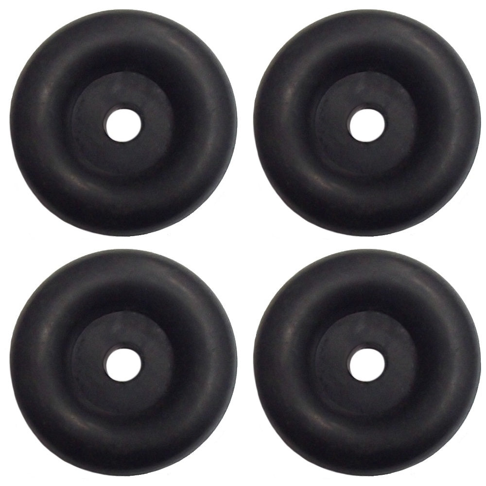 (4)- Cargo Trailer Ramp Guard Door Stop 2.5" Premium Round Black Rubber Bumper