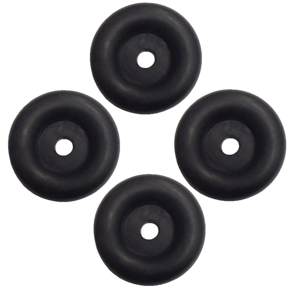 (4 PACK)- Cargo Trailer Ramp Door Stop Guard Black Rubber Bumper 2.5" Round