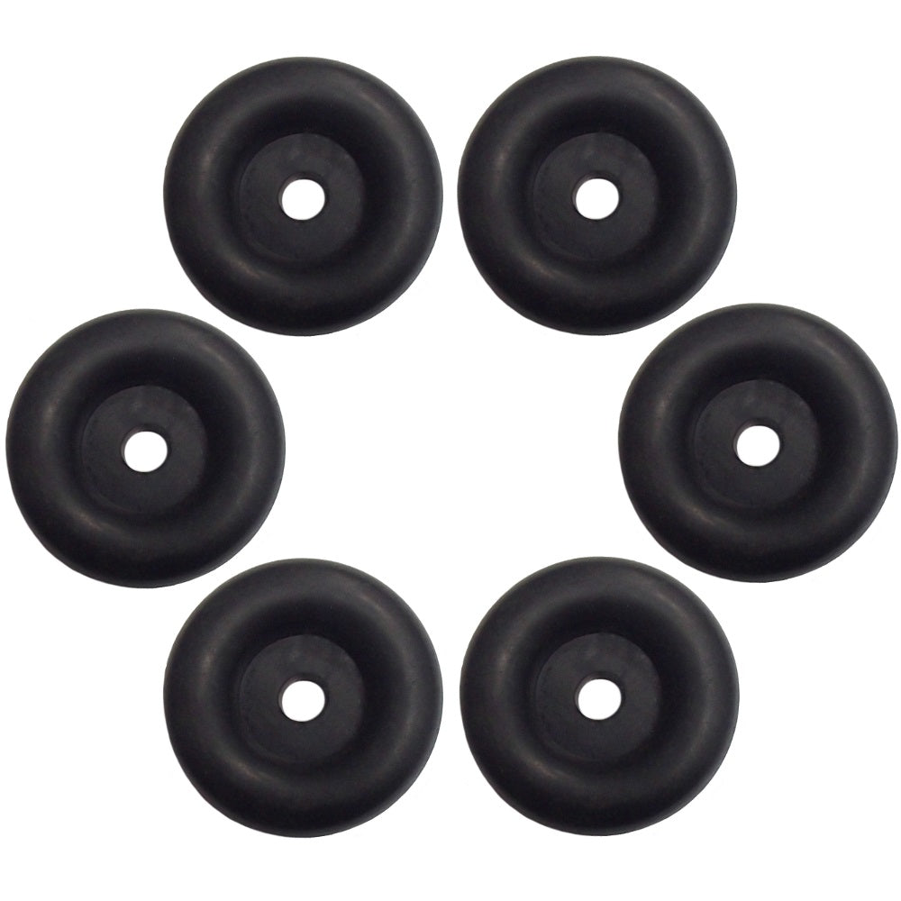 OTK20-0275 (6) Cargo Truck Trailer Ramp Door Stop 2.5" Round Black Rubber Bumper