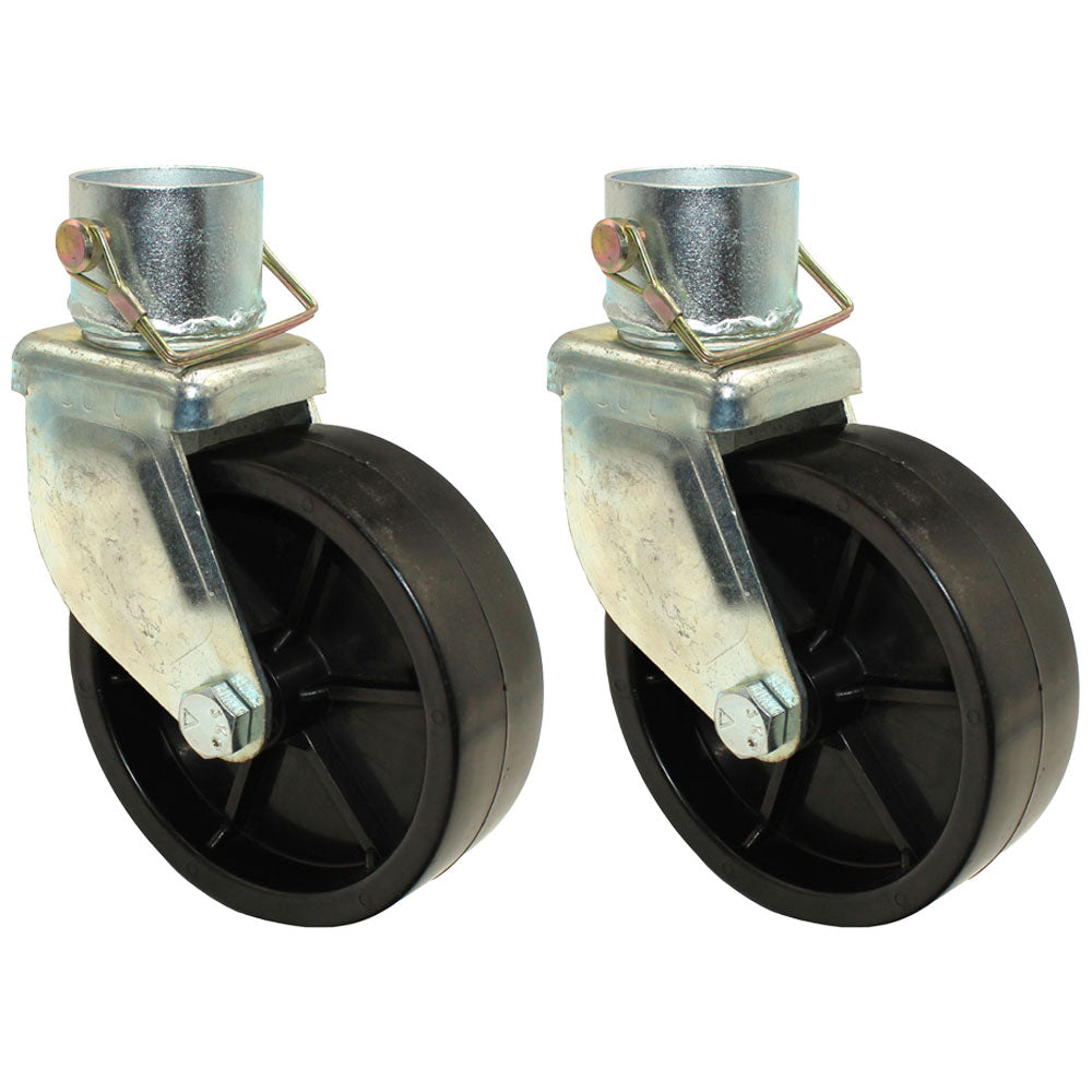2 Pc Trailer Jack Swivel Caster Wheel 6 x 2 With Pin Boat Hitch Replacement