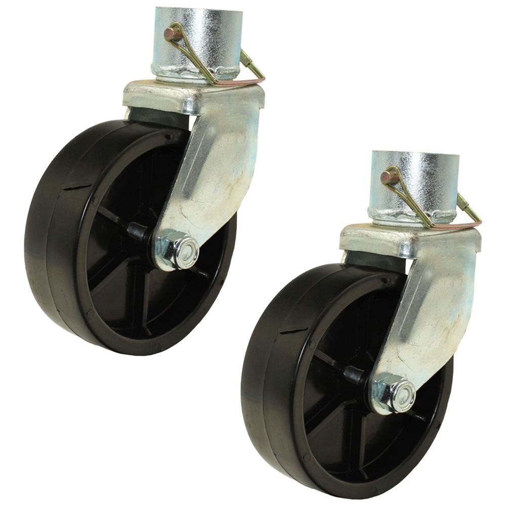 2 Pc 6" Trailer Jack Swivel Caster Wheel with Pin Boat Hitch Replacement