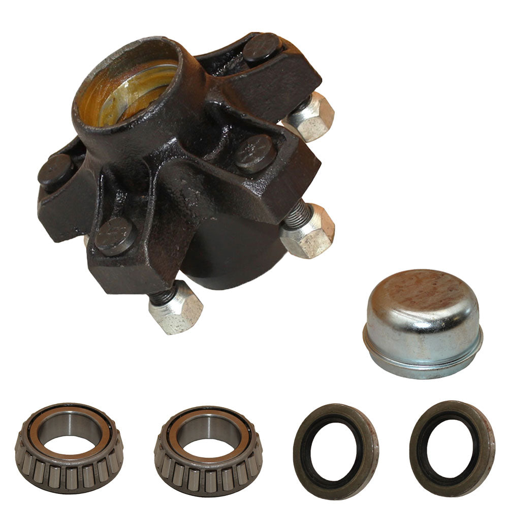 1- 5 lug x4.5" Idler Hub with 2000# Bearing Kit Replace Snow Mobile Trailer Axle