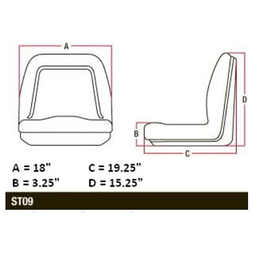 A&I Products SEAT Fits John Deere Fits Gator BLACK TM333BL Part# B1TM333BL