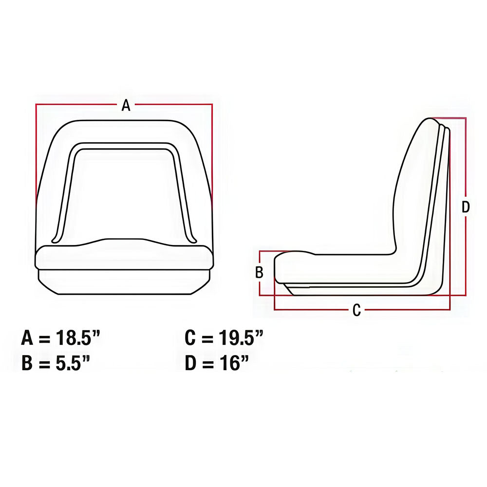 Black Michigan Style Deluxe Tractor Seat Fits Allis Chalmers