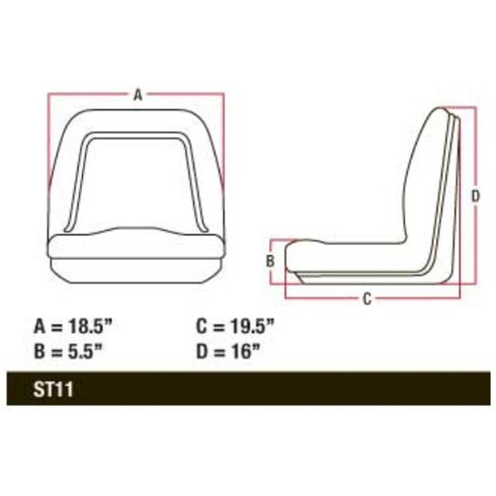 TM555GR Seat Fits Bobcat Fits Yanmar Fits Massey Ferguson Fits White Fits Gator