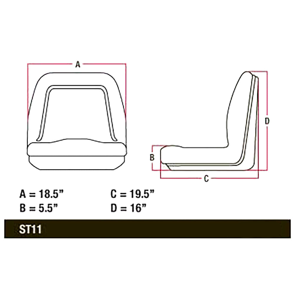 Michigan Style Universal Tractor Seat Fits Case-IH Yanmar White