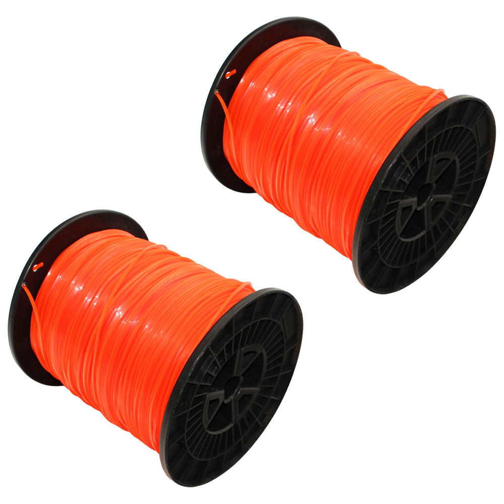 2PK 5lb .095 Square Red Commercial String Trimmer Line Spool Echo Fits Stihl Red