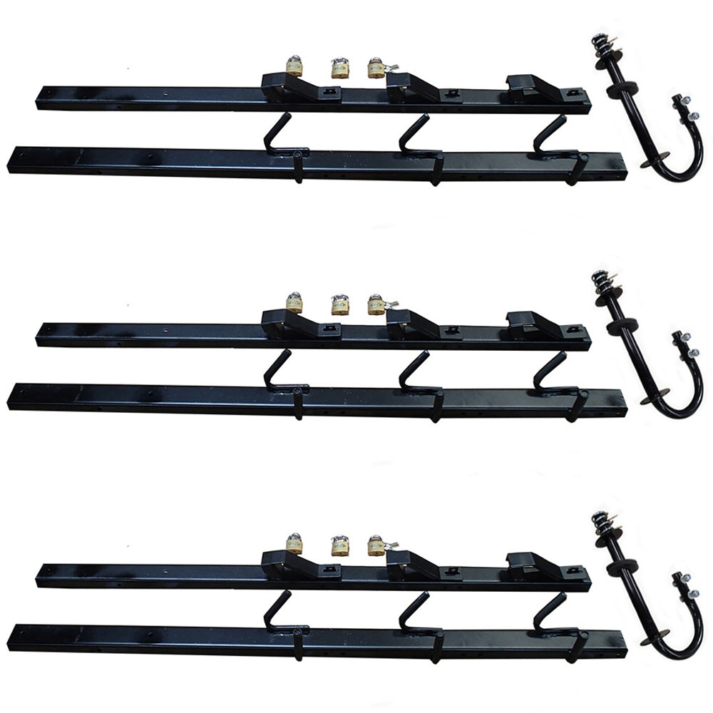 3 Place Lockable Holder Rack Trailer Weedeater Hedge Edge Brush Cutter Trimmer