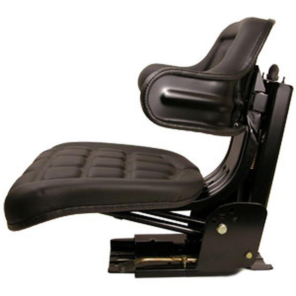 Black Universal Tractor Seat With Full Suspension and 5 Angle Base
