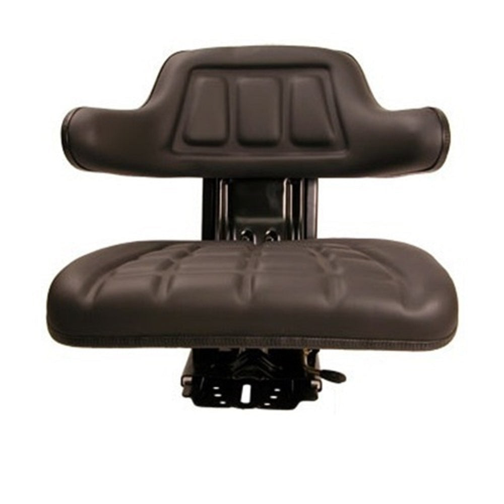 Black Universal Tractor Seat With Full Suspension and 5 Angle Base