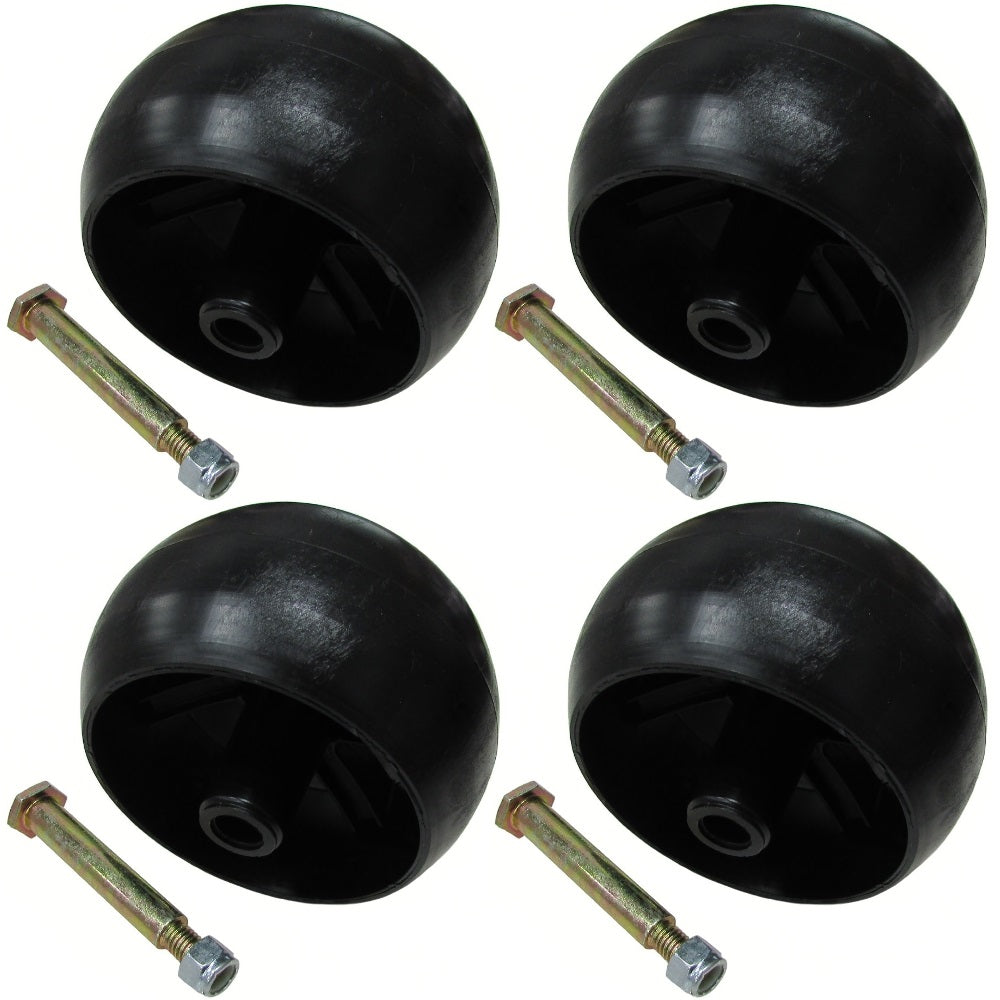 (Pack of 4) Smooth Deck Wheel with Bolt, Nut Fits Husqvarna 589527301 &