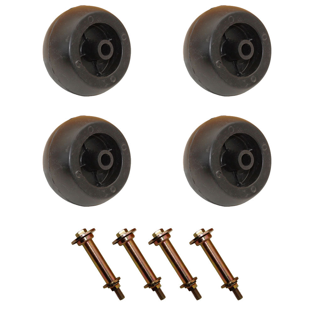 Set of Four (4) New Deck Wheels - 5 x 2.75, Smooth, Black