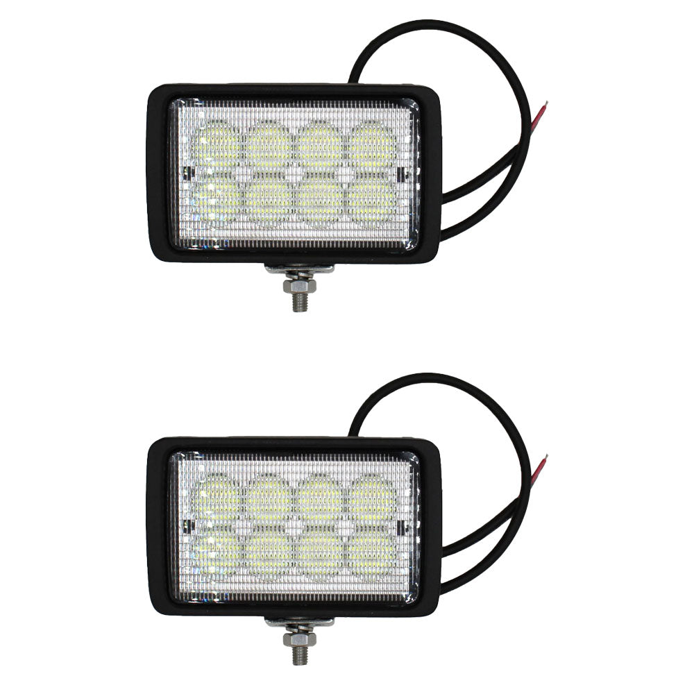 Qty 2: Rectangle LED Flood Work Lamp Fits Case IH Replaces 1312047C91