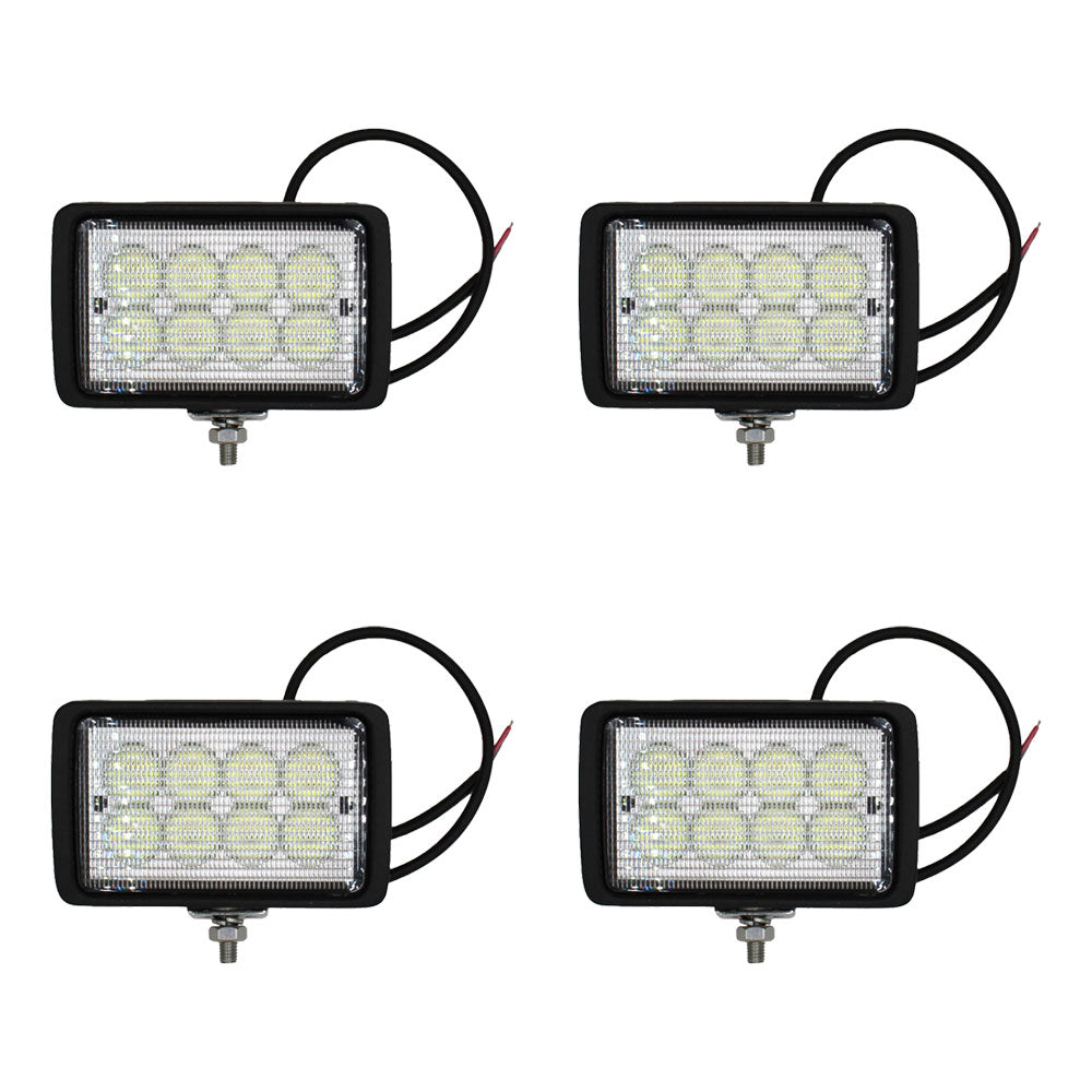 Qty 4: Rectangle LED Flood Work Lamp Fits Ford/New Holland Replaces 178345A1